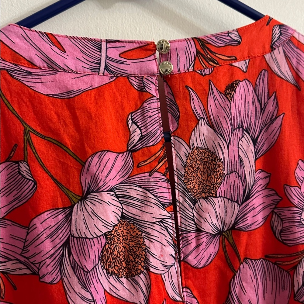 Tommy Hilfiger Gustavia Printed Tiered Sleeveless Dress red pink 12 NEW - Picture 7 of 7